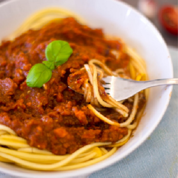 spaghetti bolognese raw vegan